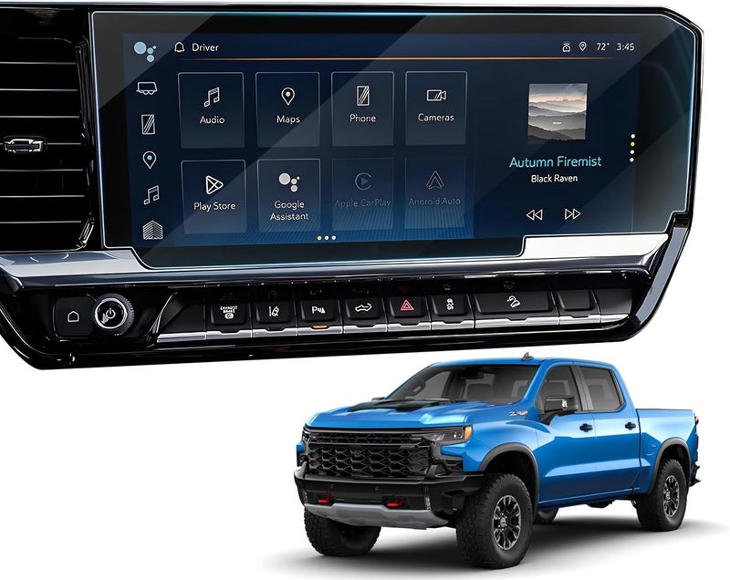 LANGBEAN Anti-Glare Matte Screen Protector for 2022-2025 Chevy Silverado/ GMC Sierra 1500/ 2500HD /3500HD/, 13.4-Inch Infortainment Touchscreen Protector, 9H Tempered Glass /Anti-Fingerprint /Anti-Bubble - Image 1